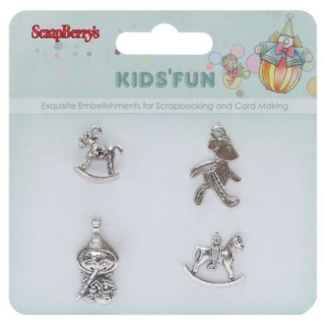 Zestaw Zawieszek Charms ScrapBerry's Kids Fun, 4szt